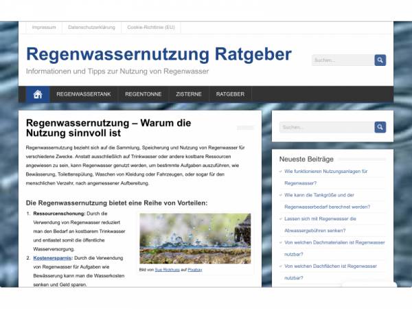 Regenwassernutzung Ratgeber